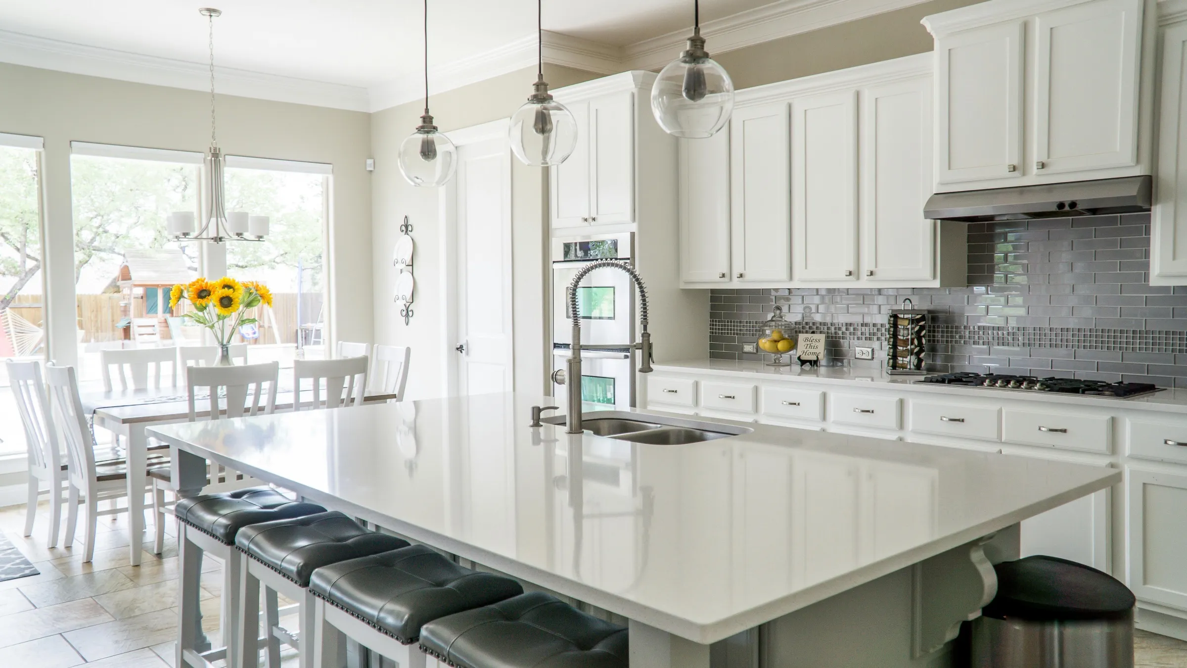 Renovated kitchen with new cabinetry and benchtops